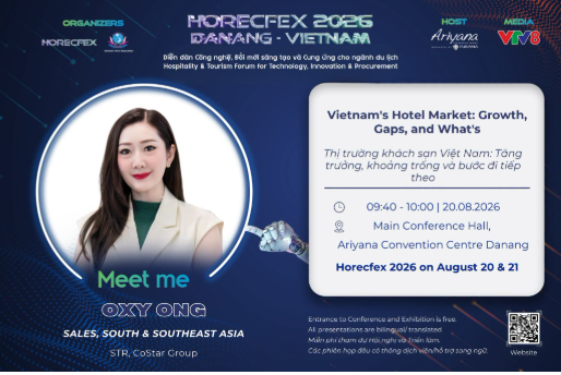 STR | CoStar Groupのオキシ・オン氏は、HORECFEX VIETNAM 2026にて、ベトナムのホテル市場の成長、ギャップ、そして今後の動向についての洞察を共有します。